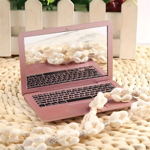 Creative mini computer, small mirror, laptop, portable design, foldable Apple makeup mirror, mirror, portable mirror