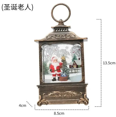 Lighted Christmas Snow Globe Lantern Battery Operated LED Night Light with Hook Christmas Tree Ornaments Gift Ideas