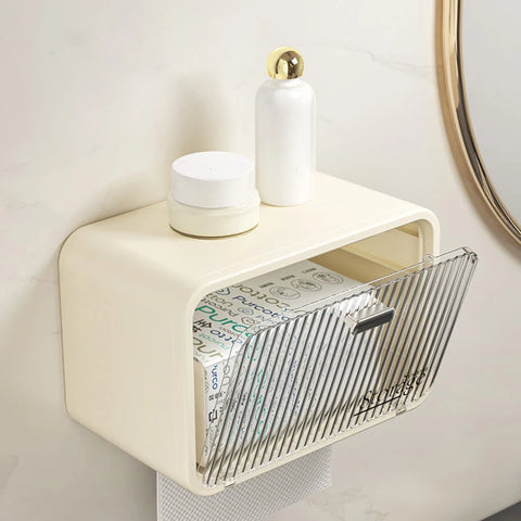 Facial Towel Storage Box, Non Perforated Wall Mounted Toilet Storage Box