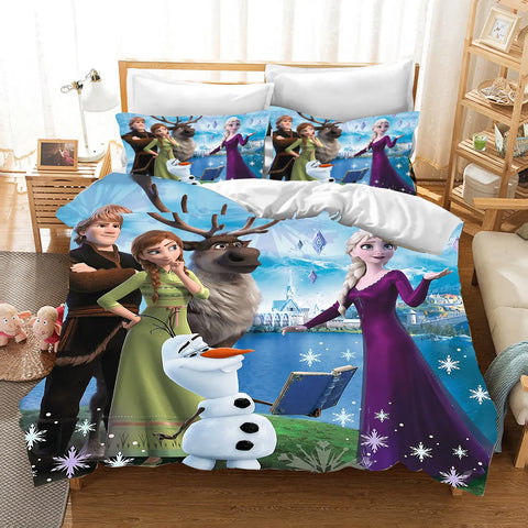 Frozen  3D Children'S Bedding Set Duvet Cover Set kingTwin Size Bedding Sets Universal, Suitable For Children And Adults