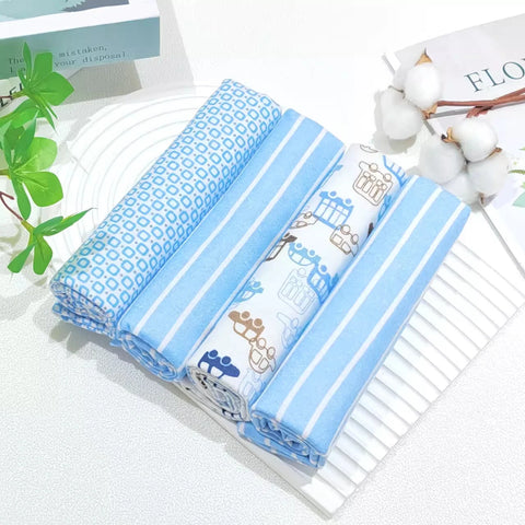 4Pcs/Pack New Color Cotton Flannel Diapers Baby Swaddles Wrap Receiving Bedsheet Print Blankets For Baby Girls Boys 76*76CM