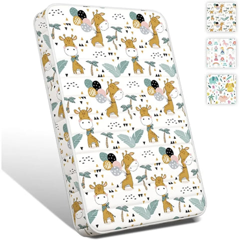 3" Mini Crib Mattress, 38"*24" High-Density Foam Mattress Only fits Mini Crib, Odorless&Steady, Giraffe