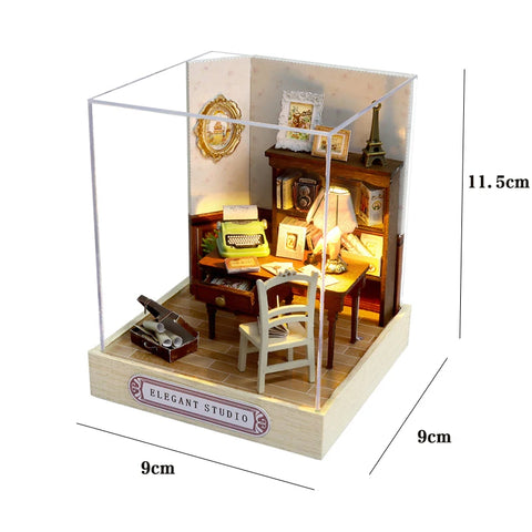 Milk Tea Mini Doll House DIY Kit For Making Room Toys Handmade 3D Puzzle Assembled Toys Birthday Gifts Wooden Crafts Dollhouse