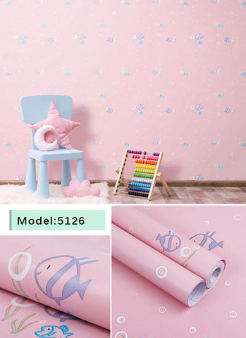 Sevenland Self Adhesive Waterproof Cartoon Pattern Kitchen Cupboard Cabinet PVC Wallpaper Wall Sticker Home Decor Cute