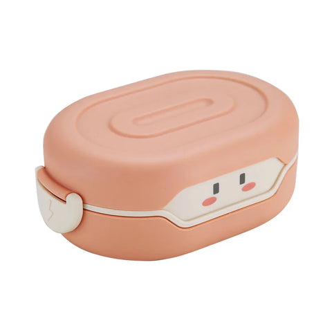 Stackable Bento Box Portable Cute Cartoon Children Lunch Box Double Layer Food Storage Container Eyeglass Bear Thermal Bento Box