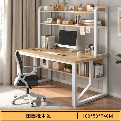 Computer Study Desk With Storage Bookshelf Office Workstation Organizer Desk for Home Students Professionals Length 100/120cm