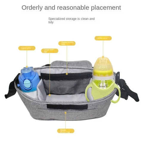 Stroller Bag Baby Diaper Mummy Bag Large Capacity Stroller Organizer Cup Holder Feeding Bottle Stroller Accessories Hanging Bag