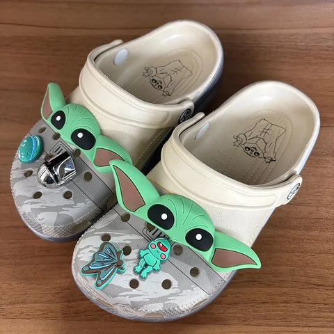 In Stock Miniso Yoda Baby Hole Sandals Slippers Sandals Kawaii Eva Anime Home Beach Shoes Summer Slippers For Adult Kids Gift