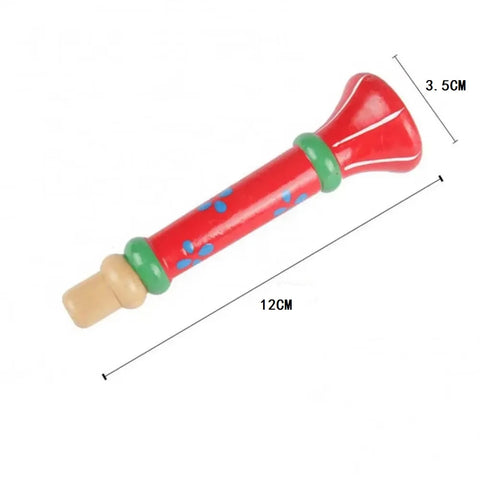 Wooden Trumpet Children Toy Horn Whistle Musical Instrument for Kids Early Educational Montessori Toys Sound Training Games