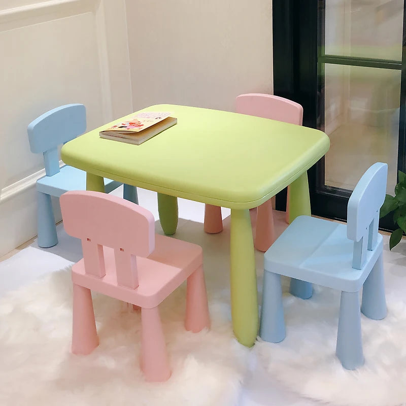 5 Piece Activity Kids Table and Chair Set,  Easy-Clean Tabletop & 4Chairs for Children Reading Art Craft Gift for Boys Girls