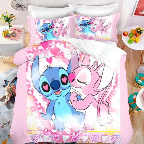 Stitch Quilt Cover Cartoon Anime Duvet Printed comforter 100% Polyester Bedding Twin Size children Gift Various Sizes