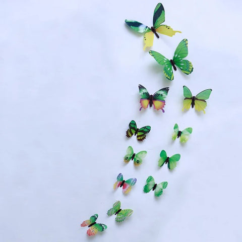 12 Pcs 3D Luminous Butterfly Creative Wall Stickers DIY Wall Stickers Modern Wall Art Home Decoration DIY Gifts