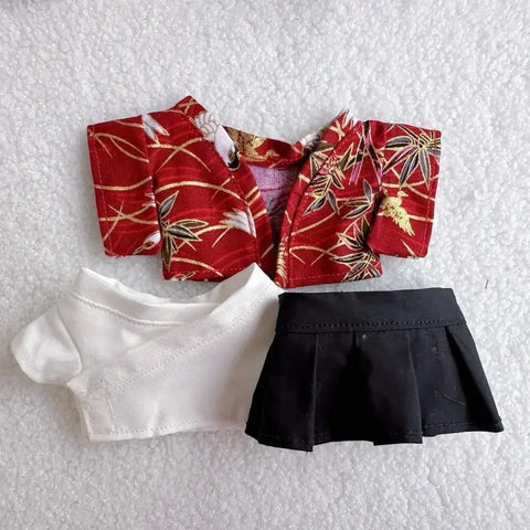 For 15/17cm Labubu Doll Summer Fresh Style Japan Kimono Set Gentle Light Color Clothes Doll Accessories