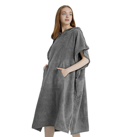 Surf Poncho Towel Poncho Quick-Dry Towel Hoodie Microfiber Beach Robe Changing Poncho Swim Towel Beach Poncho For Adults