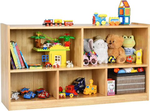 Kids Toy Organizers and Storage, Wooden Tier Bookshelf with Compartment Cubes to Organize Books, Toys, Home Furniture