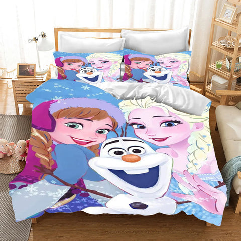 Frozen  3D Children'S Bedding Set Duvet Cover Set kingTwin Size Bedding Sets Universal, Suitable For Children And Adults