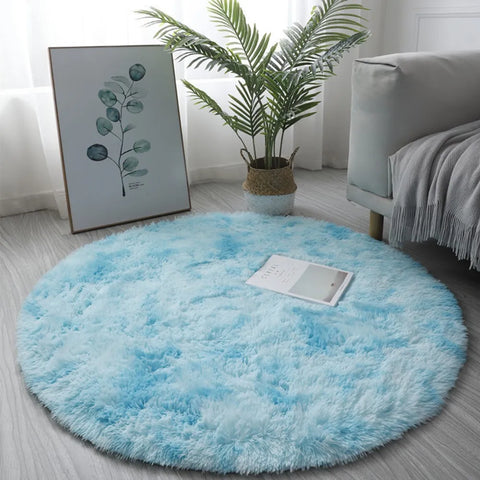 1pc 40cm/60cm Plush Round Rug Mat Fluff Carpet For Living Room Soft Home-Decor Bedroom Kid-Room Decoration Salon Thick Pile Rug