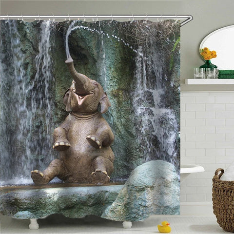 Funny Shower Curtains Bathroom Curtain With Hooks Decor Waterproof Cat Dog 3d Bath 180*180cm Creative Personality Shower Curtain