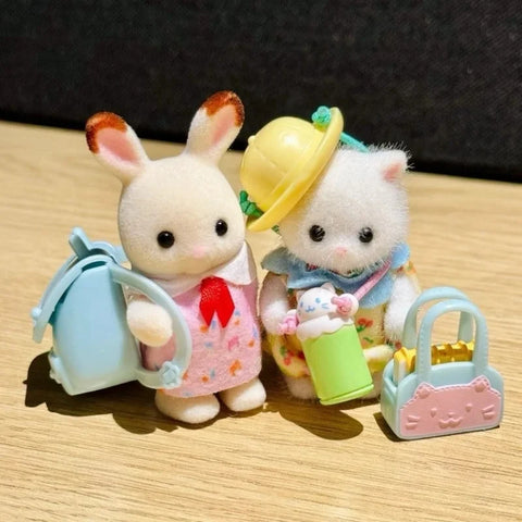 Hot Original Sylvanian Families Mini Baby Figures model Toys Doll Kawaii Room Ornaments Collectible Birthday Gifts For Children