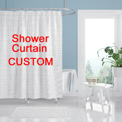 Custom Shower Curtain Bathroom Waterproof Curtains Customized Photo Polyester Bath Decor with Hooks POD Dropshipping Personalise