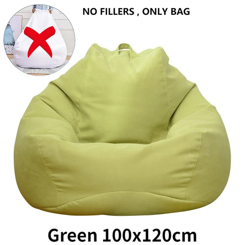 Lazy Sofa Cover Comfortable Large Bean Bag Cover without Filler for Home Bedroom Adults Kids Soft Tatami Chairs Covers Beanbags