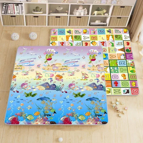 200cm*180cm Thick Baby Crawling Play Mats Cartoon Lion Giraffe Folding Mat Carpet Play Mat for Children's Safety Mat Rug Playmat