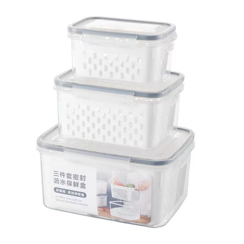 Fruit Storage Containers for Fridge with Removable Colander, Airtight Food Storage Container, Dishwasher Safe Produce Saver