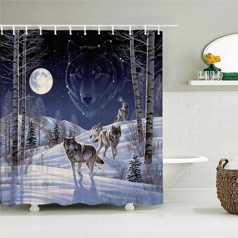 Funny Shower Curtains Bathroom Curtain With Hooks Decor Waterproof Cat Dog 3d Bath 180*180cm Creative Personality Shower Curtain