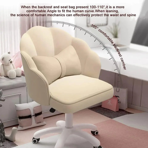 Office Chair Cute Petal Desk Chair, Modern Fabric Home Butterfly Chairs Height Adjustable Chair Makeup Chairs Computer Chairs