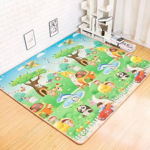 Baby Play Mat Doubel Sided Animals Kids Rug Educational Toys for Children Soft Floor Toddler Crawling Carpet Game Activity Gym