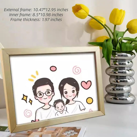 Wooden Flip Art Photo Frame, A4 Photo Frame, DIY Photo Frame, Children's Storage Display Frame, Home Decoration