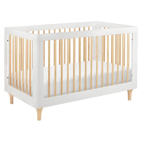 Lolly 3-in-1 Convertible Crib with Toddler Bed Conversion Kit in Washed Natural/Acrylic, Greenguard Gold Certified