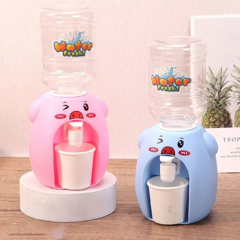 Mini Children Water Dispenser Toy Cute Cartoon Water Juice Milk Drinking Fountain Pretend Play Kitchen Toys for Boys Girls Gift