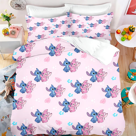 Stitch Quilt Cover Cartoon Anime Duvet Printed comforter 100% Polyester Bedding Twin Size children Gift Various Sizes