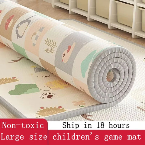 200cm*180cm Thick Baby Crawling Play Mats Cartoon Lion Giraffe Folding Mat Carpet Play Mat for Children's Safety Mat Rug Playmat