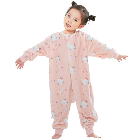 MICHLEY Halloween Gifts Owl Kids Sleeping Bag Cute Flannel Sack Sleepsack Thick Warm Sleepwear Wearable Blanket Bodysuit 1-6T