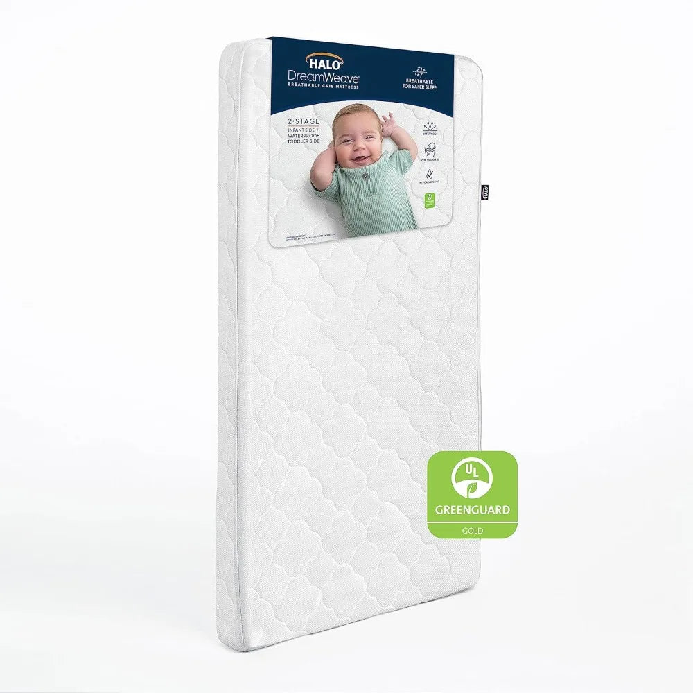 DreamWeave Baby Crib Mattress and Toddler Bed, Breathable, Dual Sided 2-Stage Design, 100% Breathable Mattress