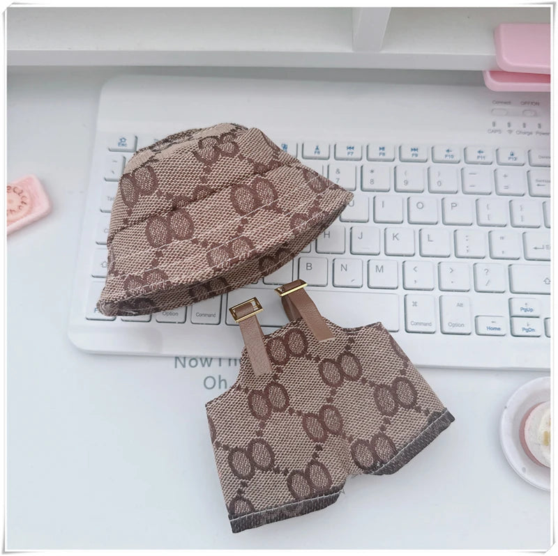 For Labubu 15-17 cm v1v2 Outfit Accessories Mini Hat Overalls Set Decoration Small Clothes Children's Toys Birthday Gift