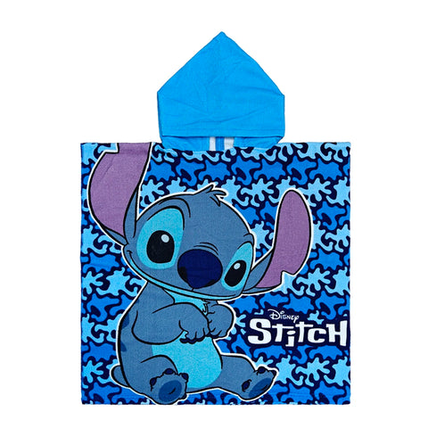 Baby Stitch Bath Towel Children Hooded Cape Cloak Boy Girl Cartoon Swimming Beach Towel Toddler Robes Lilo & Stitch Bathrobes