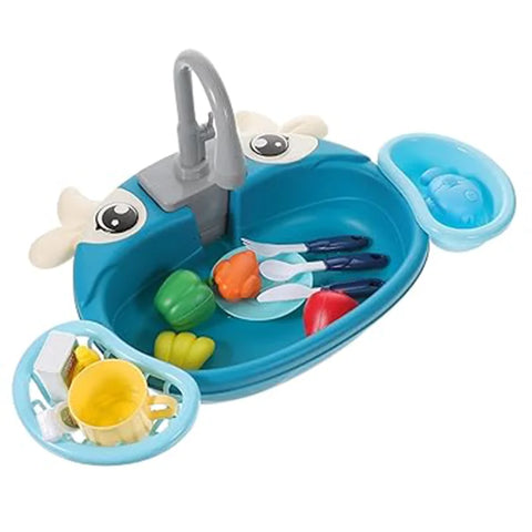 Children Play House Simulated Kitchen Dishwasher Sink Hand Basin Electric Circulating Water Kitchen Set Boy Girl Birthday Gifts