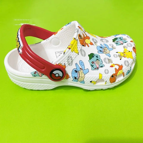 MINISO Pokemoned Hole Sandals Pikachu Squirtle Charmander Slippers Sandals Kawaii Anime Home Beach Shoes Summer Slippers Kids