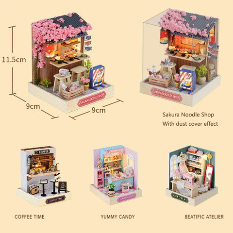 Mini Miniature Dollhouse DIY Small House Kit Making Room Toys Home Bedroom Decorations With Furniture Wooden Craft Doll houses