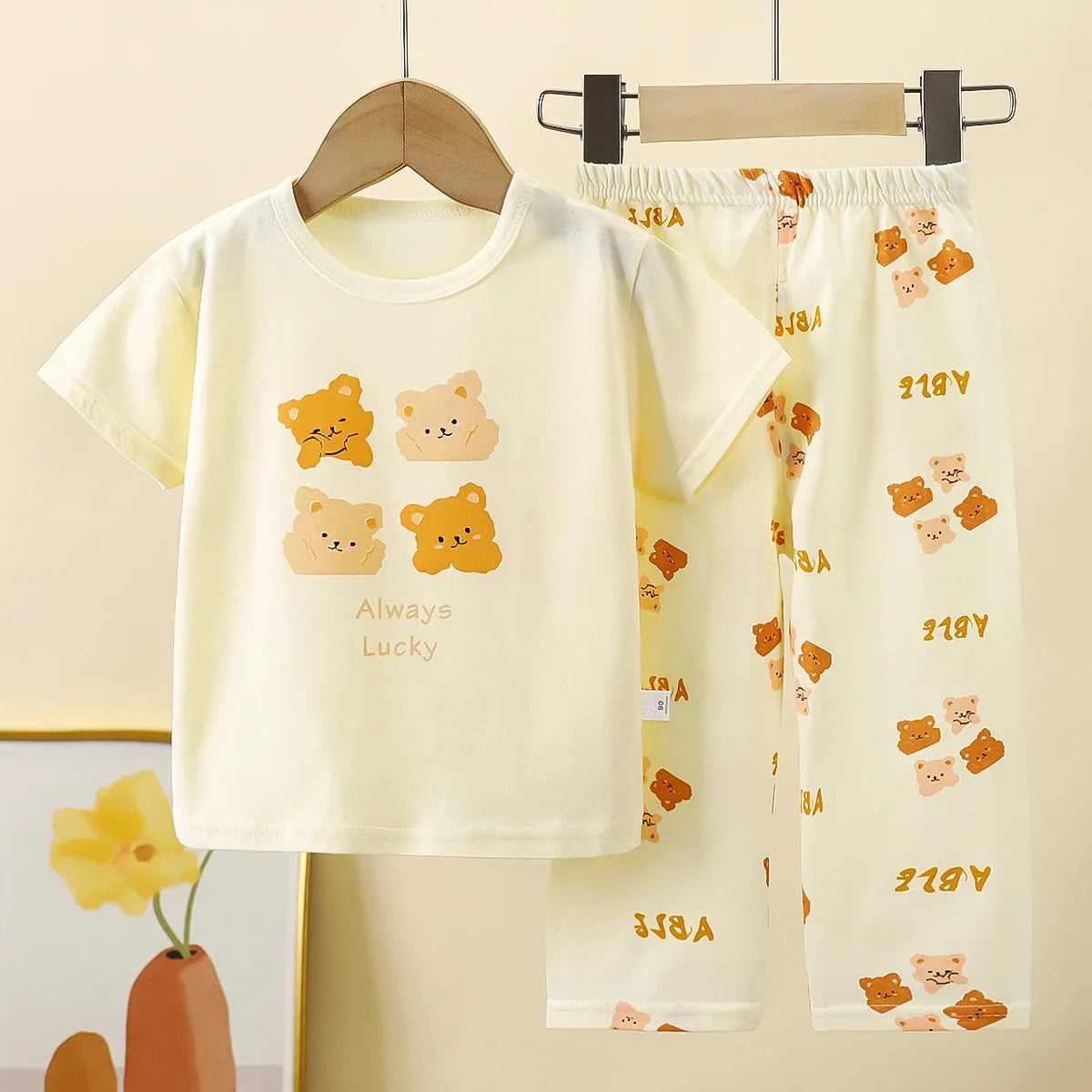 Kids Clothes Children's Set Short Sleeve Cotton Summer Baby Pajamas Set Children's Clothing Loungewear Outfit Cartoon Design