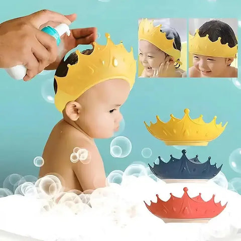 Silicone Shampoo Cap for Newborns and Kids, Adjustable and Resizable Shower Hat with Ear Protection and Visor for Safe Bathing