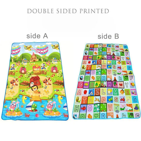 Baby Play Mat Doubel Sided Animals Kids Rug Educational Toys for Children Soft Floor Toddler Crawling Carpet Game Activity Gym