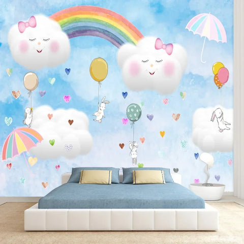 Custom Wall Papers Home Decor Peel and Stick Wallpaper Wallpapers for Child Bedroom Decoration Kids Nursery Castle Floral Murals