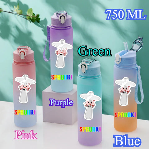 750ML Gradient Color Bottle Sprunki Sprunki Incredibox Sprunki Game Cartoon Drinking Water Cup Kids Birthday Christmas Gift