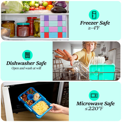 1100ml Cartoon Printed Lunch Box Microwavable Bento Box Interlayer Leakproof Storage Box Hermetic Containers Students School