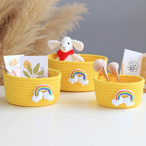 Hand Woven Cartoon Animals Storage Basket Kids Toys Desktop Organizer Sundries Storage Box Laundry Baskets storage box