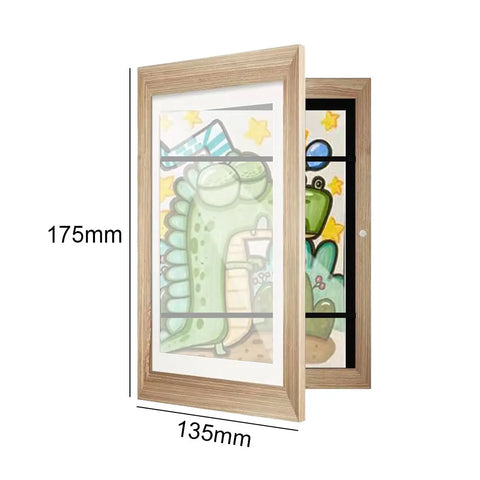 A4/A6 Children Art Frame Wooden Replaceable Photo Display for Poster Photo Drawing Paintings Pictures Display Home Decoration